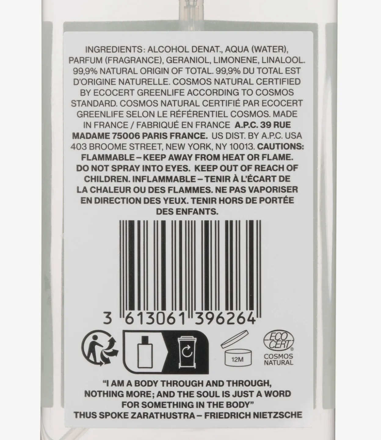 Eau de Cologne - Cosmos Natural
